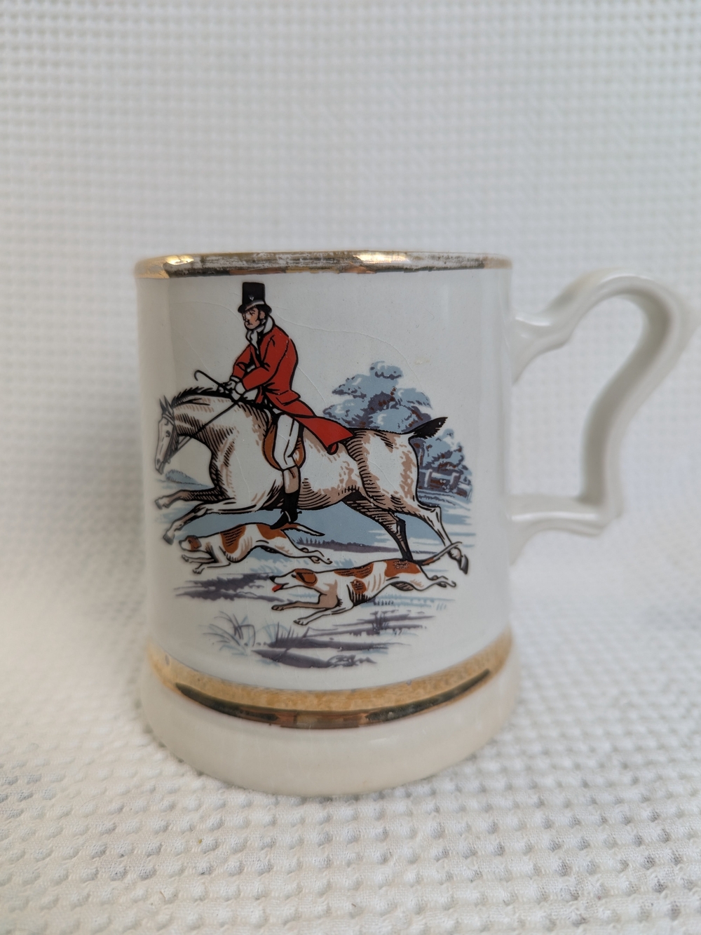 Vintage Prince William 22 Carat Gold Hunting Dogs Horses Hunt Tankard Mug